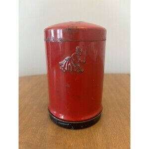 Vintage Old Dutch Cleanser Red Metal Can Shaker Holder
